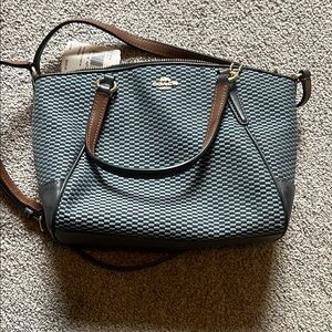 Coach Black and Gray Shoulder Bag with Sophisticated Design
